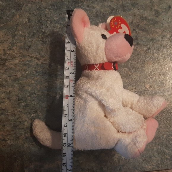 Cupid the Valentines Day Dog Ty Beanie Baby  Heart over  Eye Retired 2001 - Picture 13 of 13